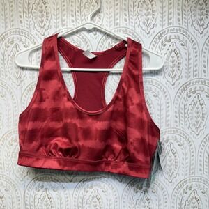 Ideology Sports Bra Women 1X Red Tie Dye Rosetta Reversible Activewear Racerback